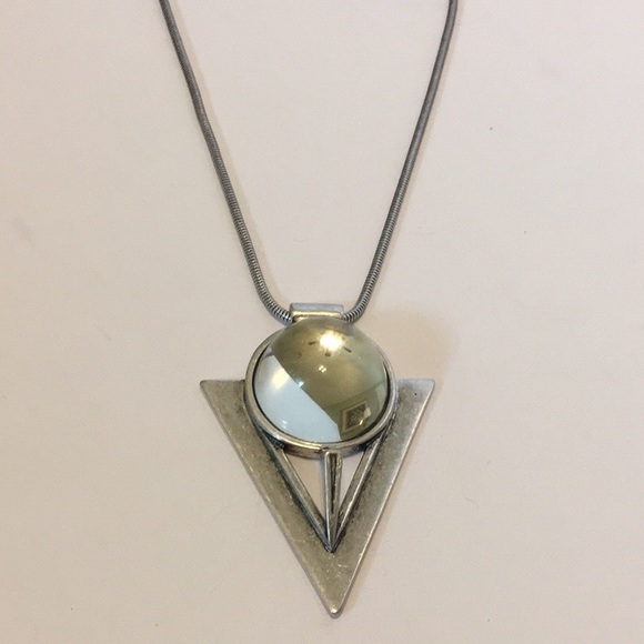 Jenny Bird Jewelry - Jenny Bird Long Silver Tone Triangle Pendant